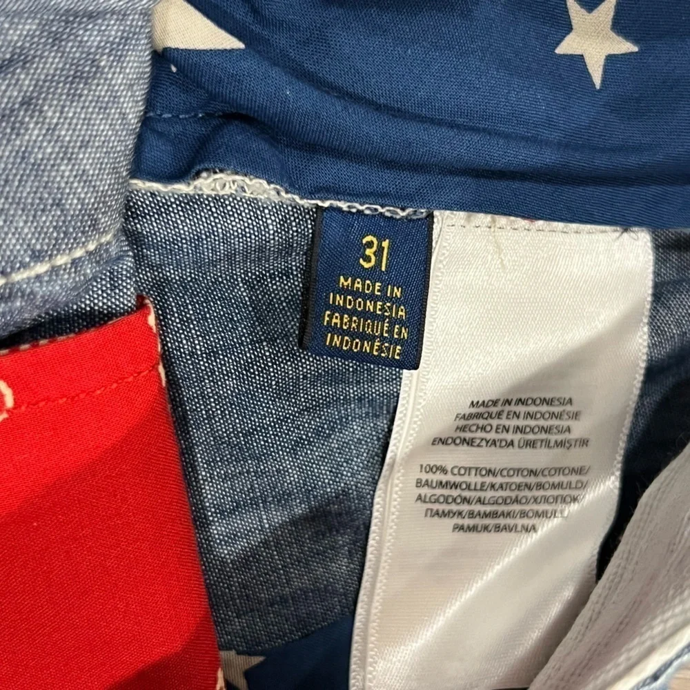 NWT Polo Ralph Lauren 31W Chambray Nautical USA Straight Fit Light Shorts